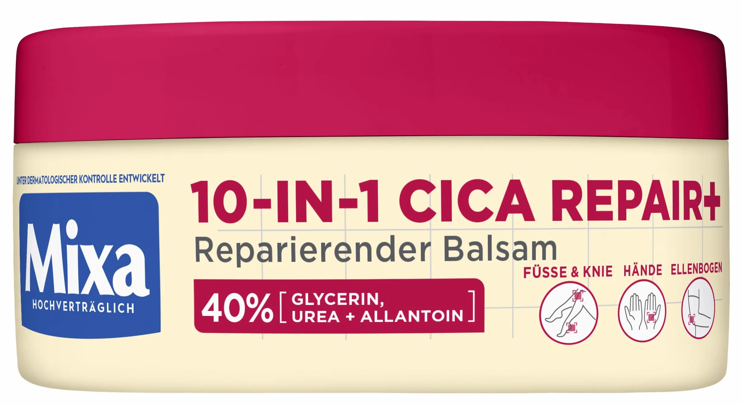 Mixa Baume réparateur hydratant urée 40% glycérine allantoïne peaux très sèches 10 en 1