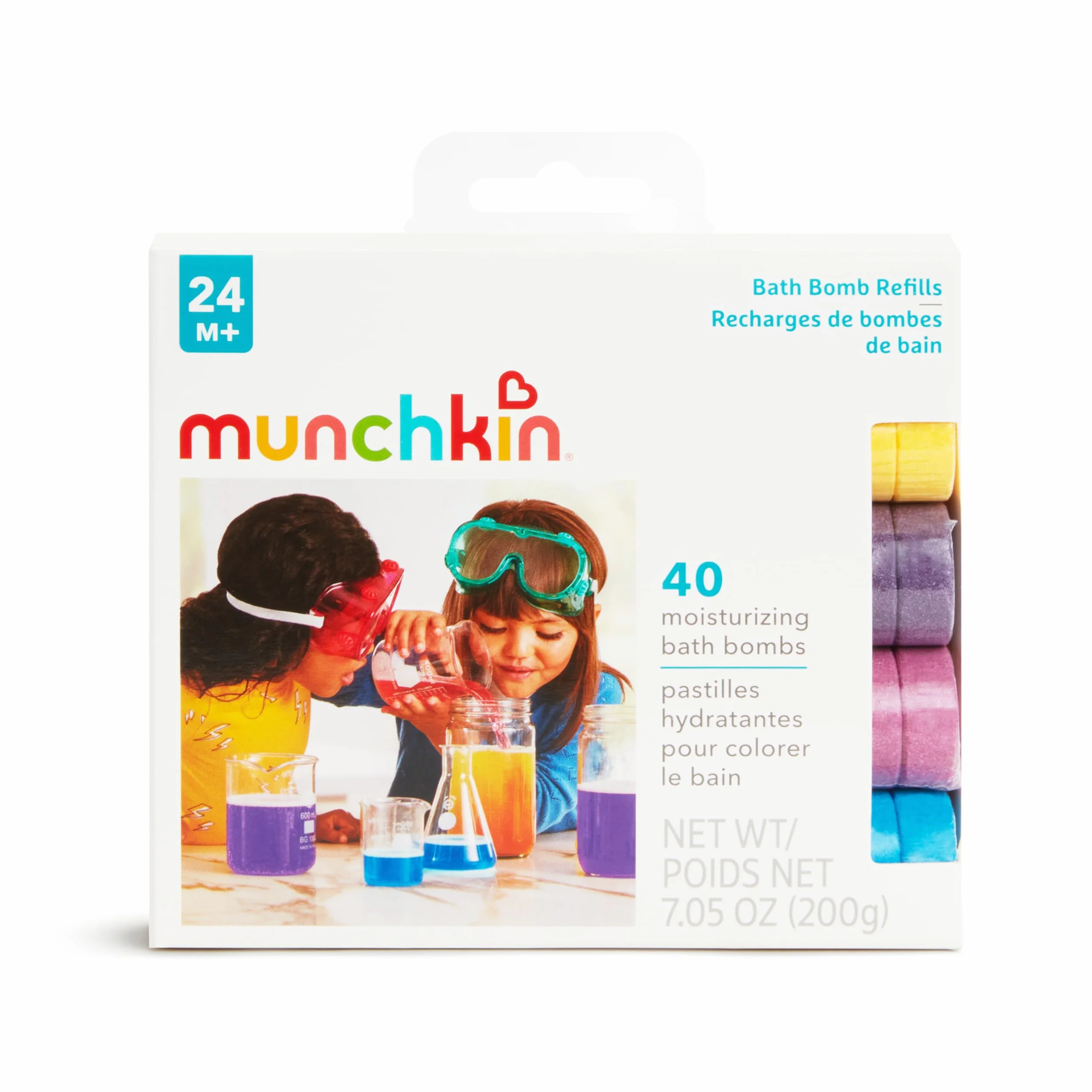 Munchkin Colour Buddies Bombes de Bain pour Bébé Pack de 40 Jouets de Bain et Douche Changeantes Hydratantes