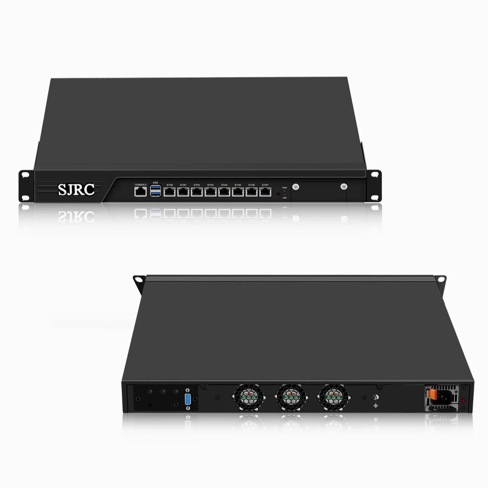 SJRC Pare-feu 19" Core i7 7700, LGA 1151, routeur PC 1U pour serveur VPN, rack 19" OPNsense Appliance avec 8 x i226V 2.5GbE LAN, DDR4 16 Go de RAM 256 Go SSD, VGA