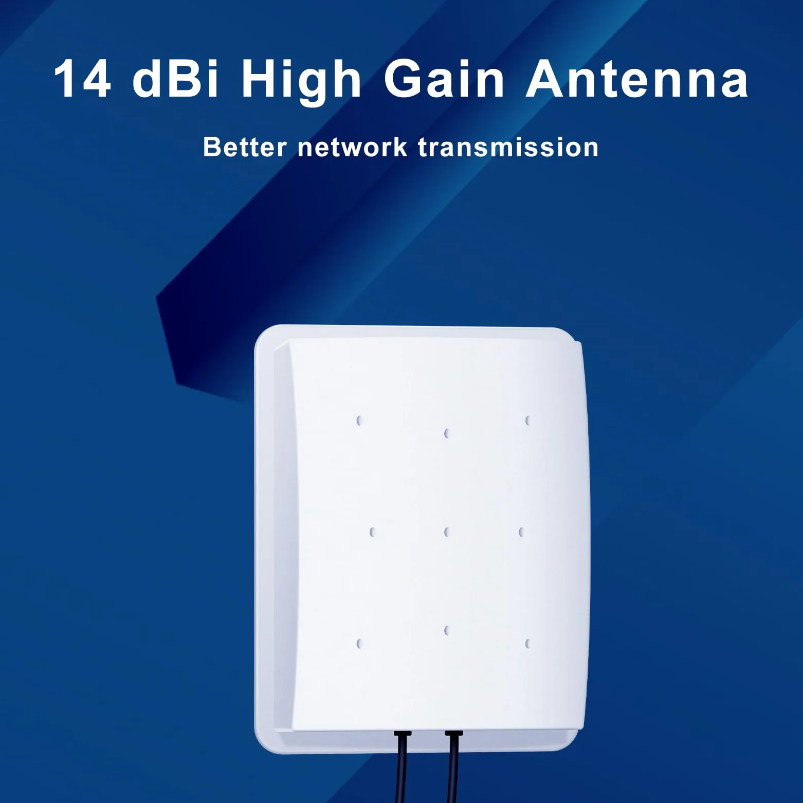 Antenne 5G Exterieure 4G WiFi Dual-Polarisation 14dBi LTE 698-2700/3300-3800 MHz MIMO Directionnelle SMA/2xTS9, Câble 10m, 3G/4G/5G/GSM/GPRS - Blanc