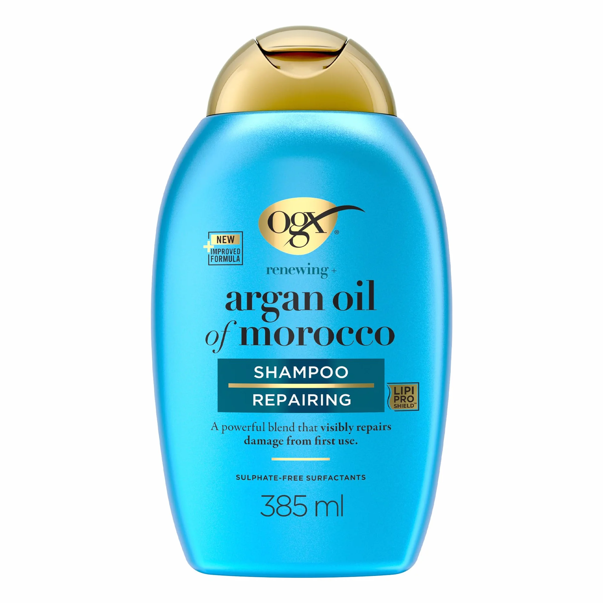 OGX Shampooing Réparateur Huile d'Argan du Maroc 385 ml – Soin capillaire pour cheveux secs et abîmés sans sulfate
