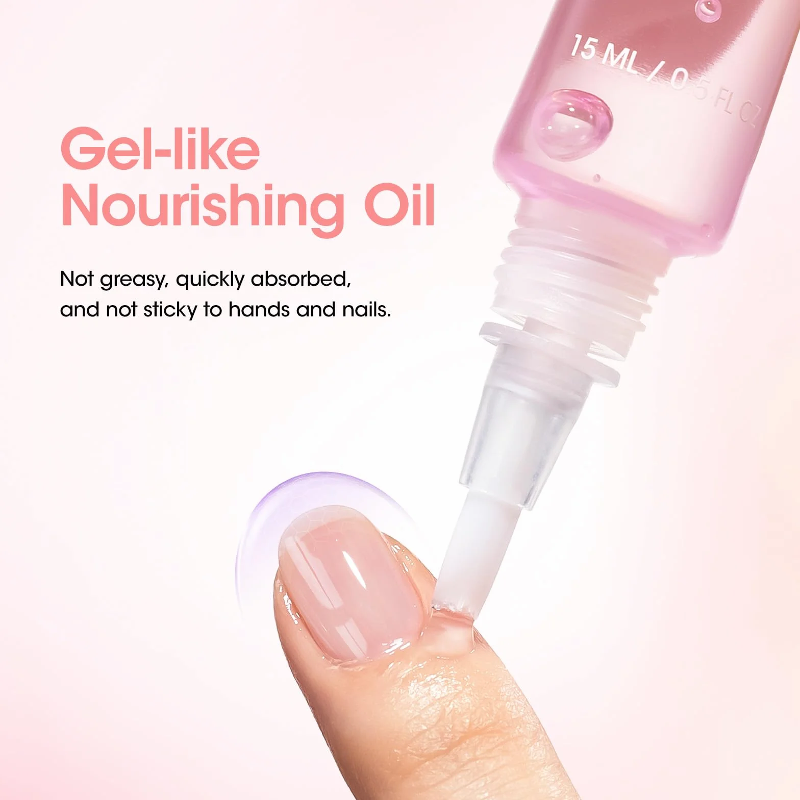 Huile Cuticules Ongles 15ML Avec Brosse Douce - Huile De Soin Ongle Nourrissante Riche En Huile de Jojoba et Vitamine E
