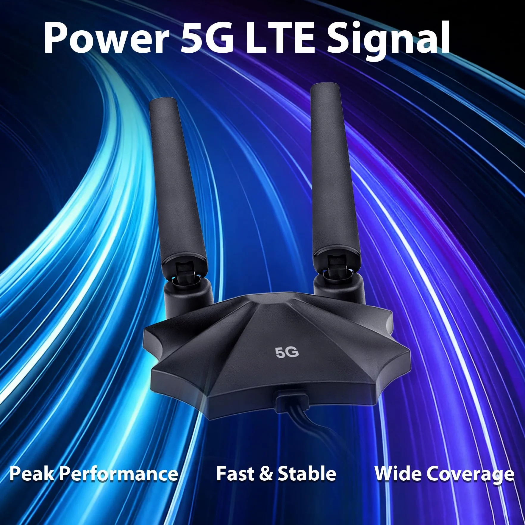 Antenne routeur 5G 4G LTE 8dBi – Large bande 698-3980 MHz Antenne magnétique avec câble de 2 m, prises SMA et TS9 compatible avec Netgear, Huawei, ZTE et passerelles industrielles