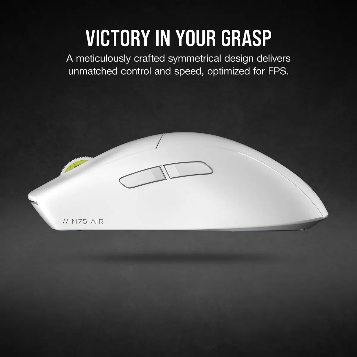 Corsair M75 AIR Souris Gaming FPS sans Fil Ultra légère - 26000 DPI - Entrée Ultra Rapide - Forme symétrique - Compatible iCUE - PC, Mac - Blanc