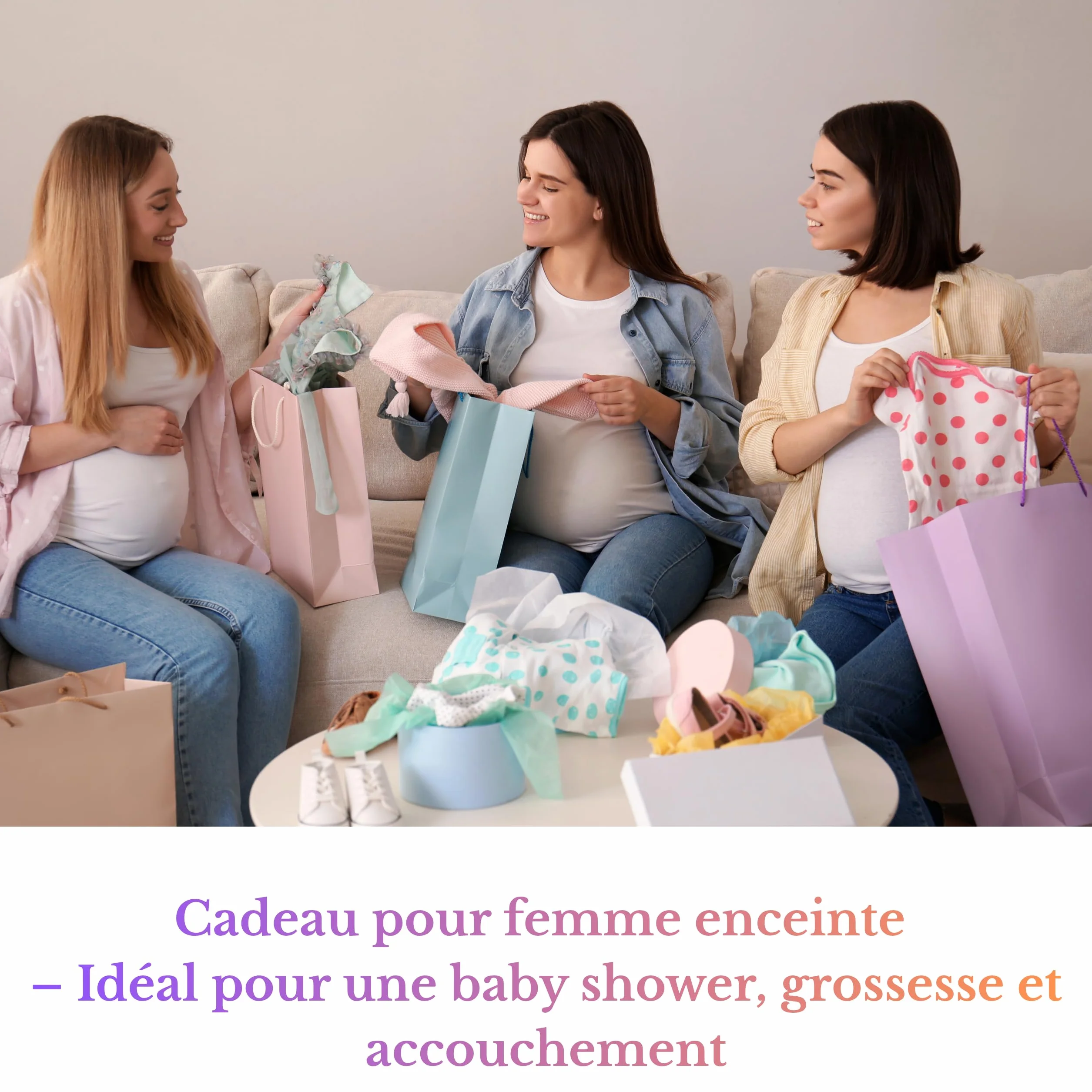 Peigne accouchement en bois avec carte émotionnelle cadeau grossesse femme enceinte maternité