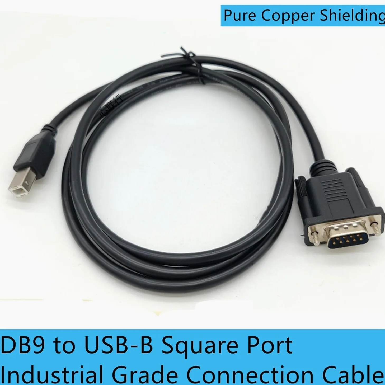 Câble adaptateur DB9 mâle vers port USB B mâle RS232, câble série USB type B vers DB9, câble adaptateur d'imprimante de transmission de données, 1 mètre