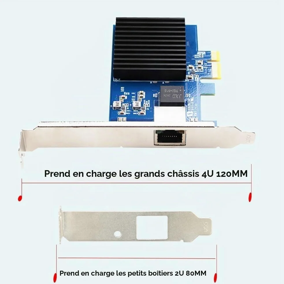 Carte Réseau PCIe NIC 10Gb avec Puce RTL8127, Port RJ45, Acquisition de Vision PCI-Express X1 pour, pour Win10/Win 11.
