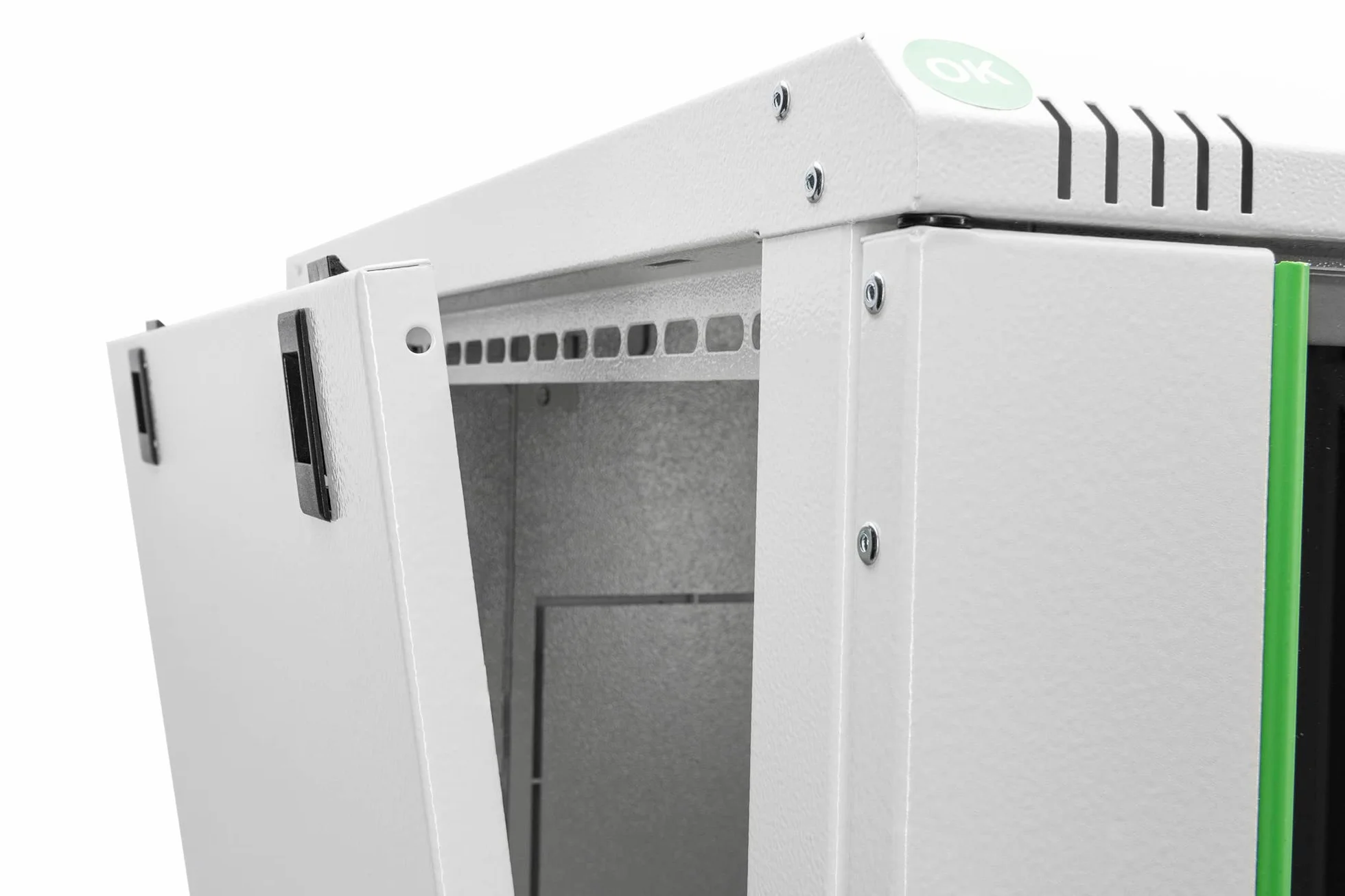 DIGITUS Set: Armoire réseau 19" 7U + Ventilateur de Toit + Bloc multiprise 7 Ports // Rack 19 Pouces - Montage Mural - 450mm de Profondeur - Charge 60kg - Profondeur utile 335-380 mm - Gris