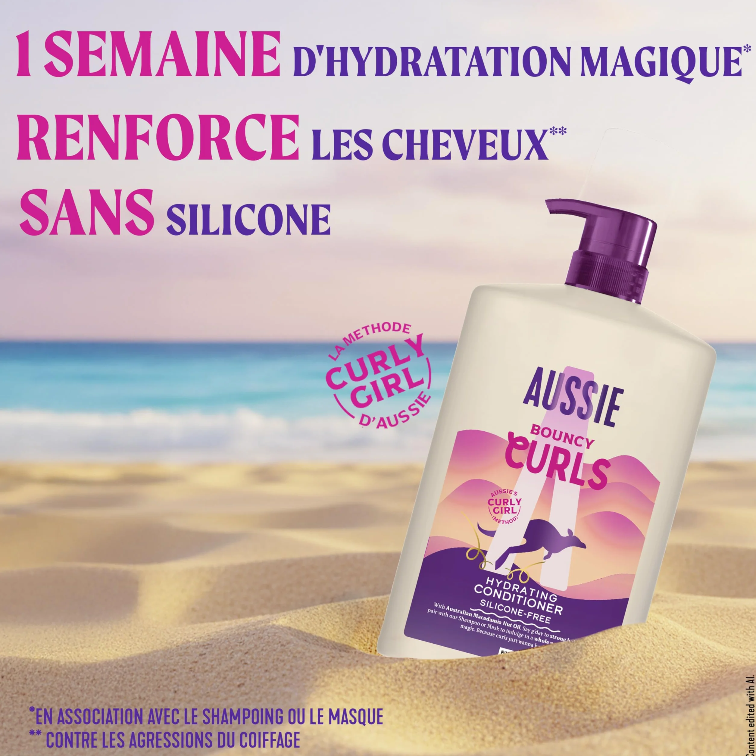 Aussie Bouncy Curls Après-Shampooing Hydratant 1000ml Cheveux Bouclés Ondulés Huiles Jojoba Coco Macadamia Végane