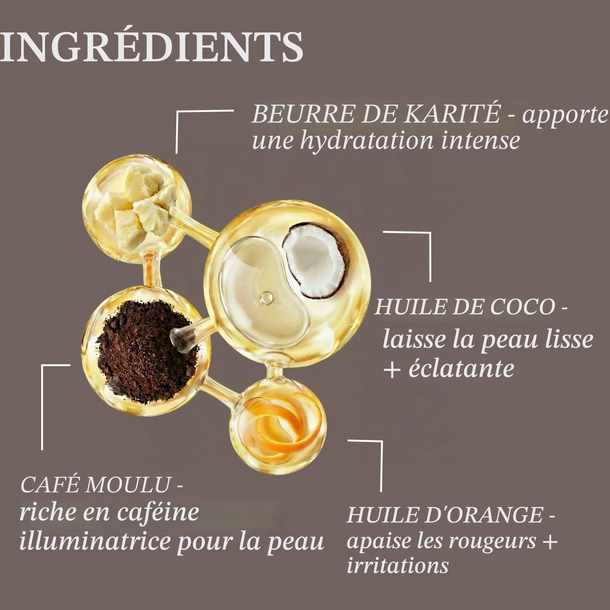 Exfoliant visage au café pour peaux sèches naturel végétalien 100 ml