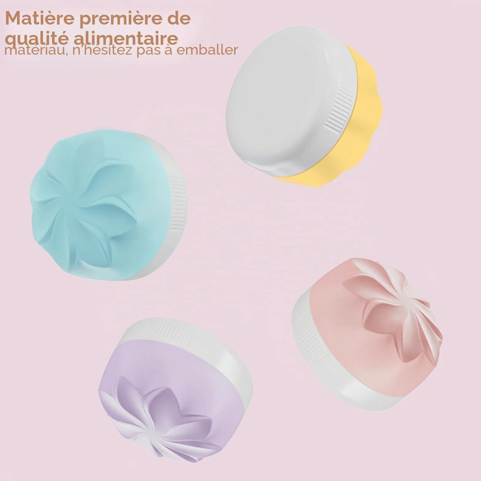 Pavlleen 4 Pièce Silicone Travel Toiletry Containers 30 ml Crème Pots Accessoires de Voyage