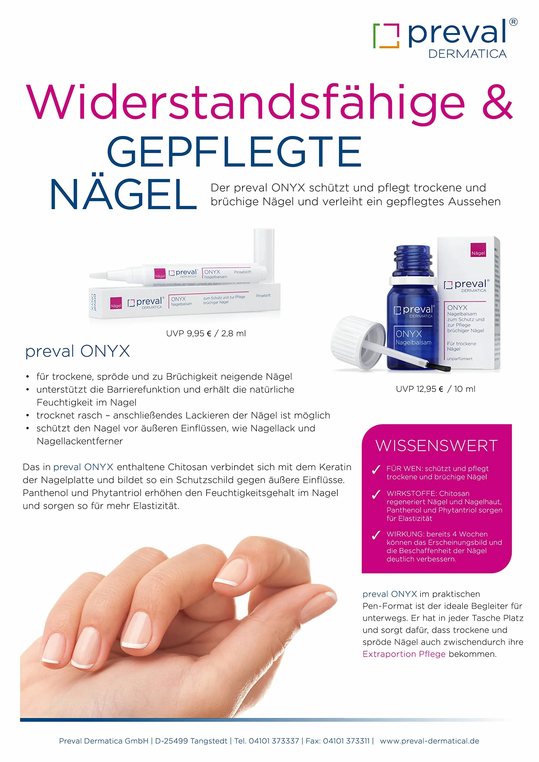 preval Onyx Nagelbalsam 10 ml Schutz Pflege brüchiger Nägel