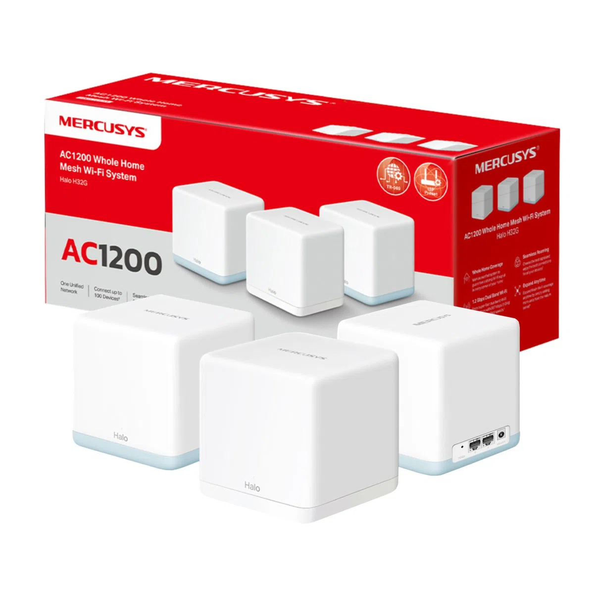 MERCUSYS Halo H32G Lot de 3 routeurs WiFi maillé CA 1200 Mbit/s