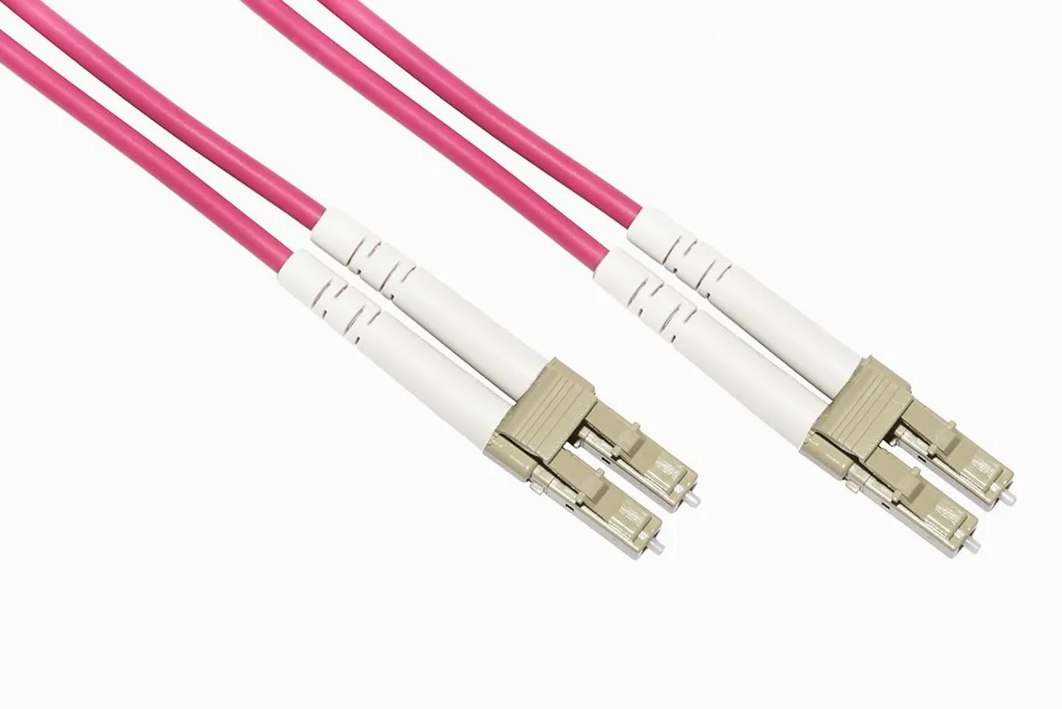 LINK Câble Fibre Optique multimode LSZH Duplex OM4 50/125, LC-LC, 30 m.