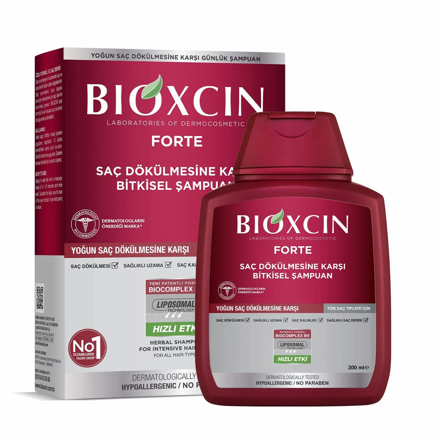 BIOXCIN FORTE Shampoo anti-chute cheveux avec Bio Complex B11 croissance cheveux forts et épais