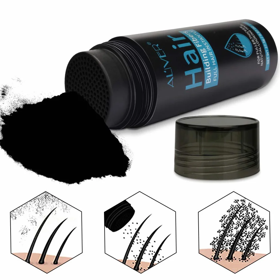 Fibres Densificateur de Cheveux Hair Loss Concealer Poudre Spray Volume Noir