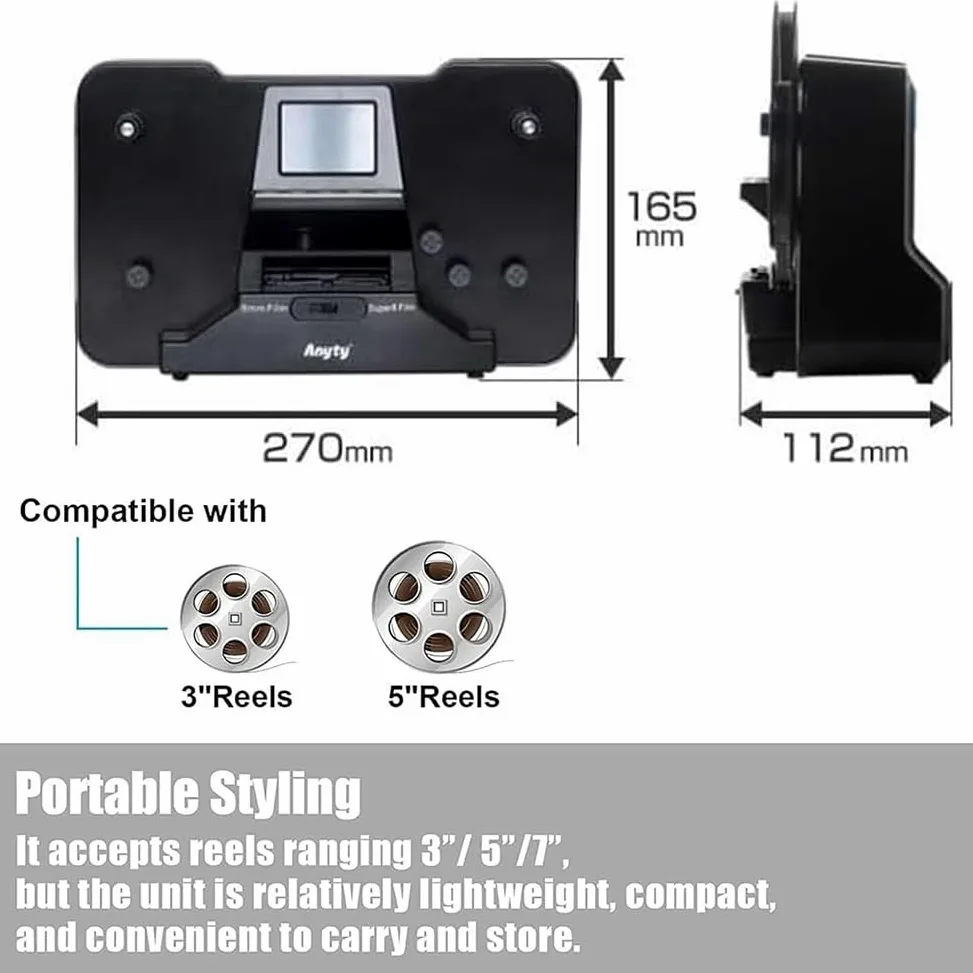 Scanner De Films Et Diapositives Numériques, Convertisseur De Numériseur De Film 8 Mm Et Super 8, Scanner Convertit Le Film par Image en Fichiers MP4 Numériques pour La Visualisation