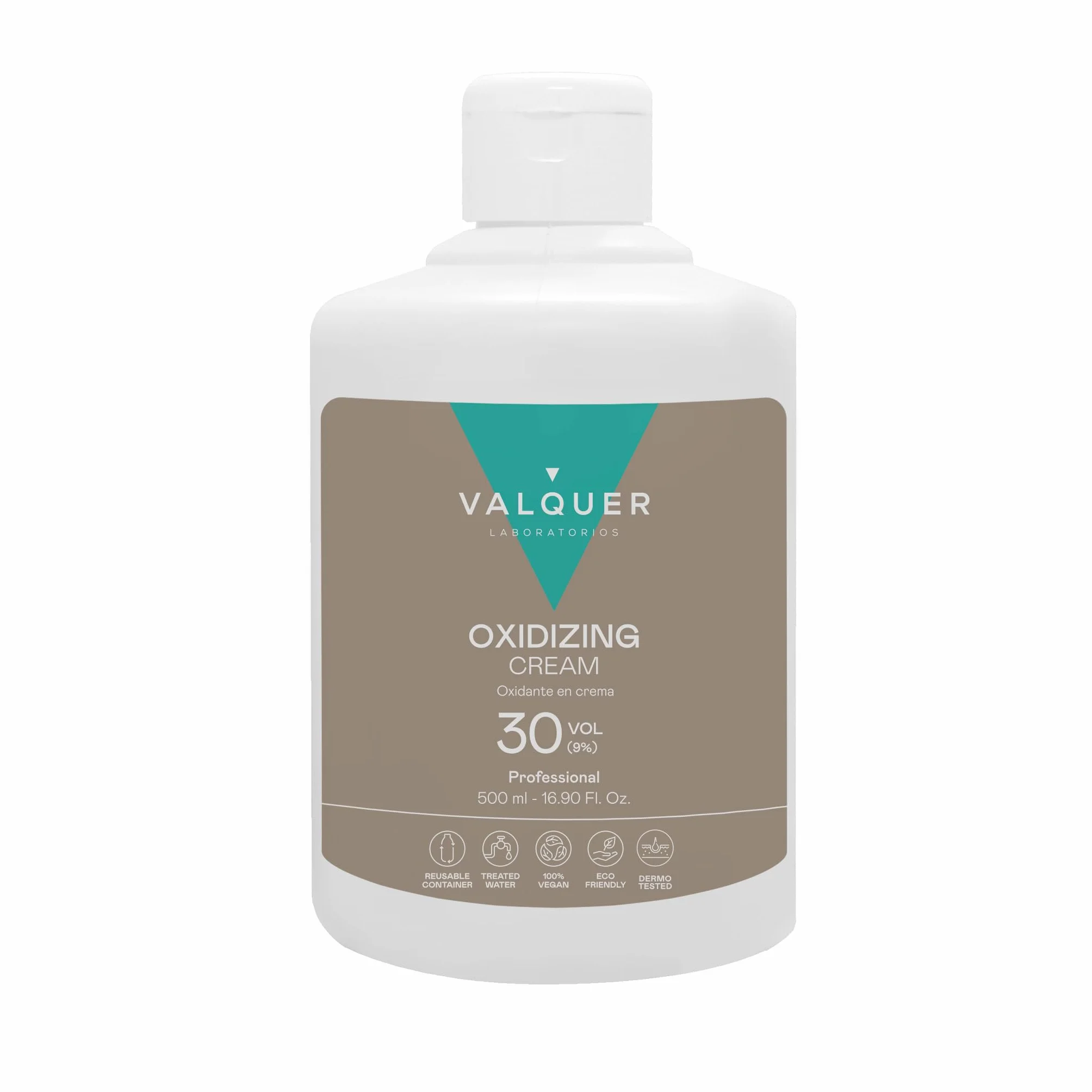 VALQUER Eau Oxygénée 30 Volumes 9% Crème Oxydant Capillaire Professionnel Vegan 500 ml