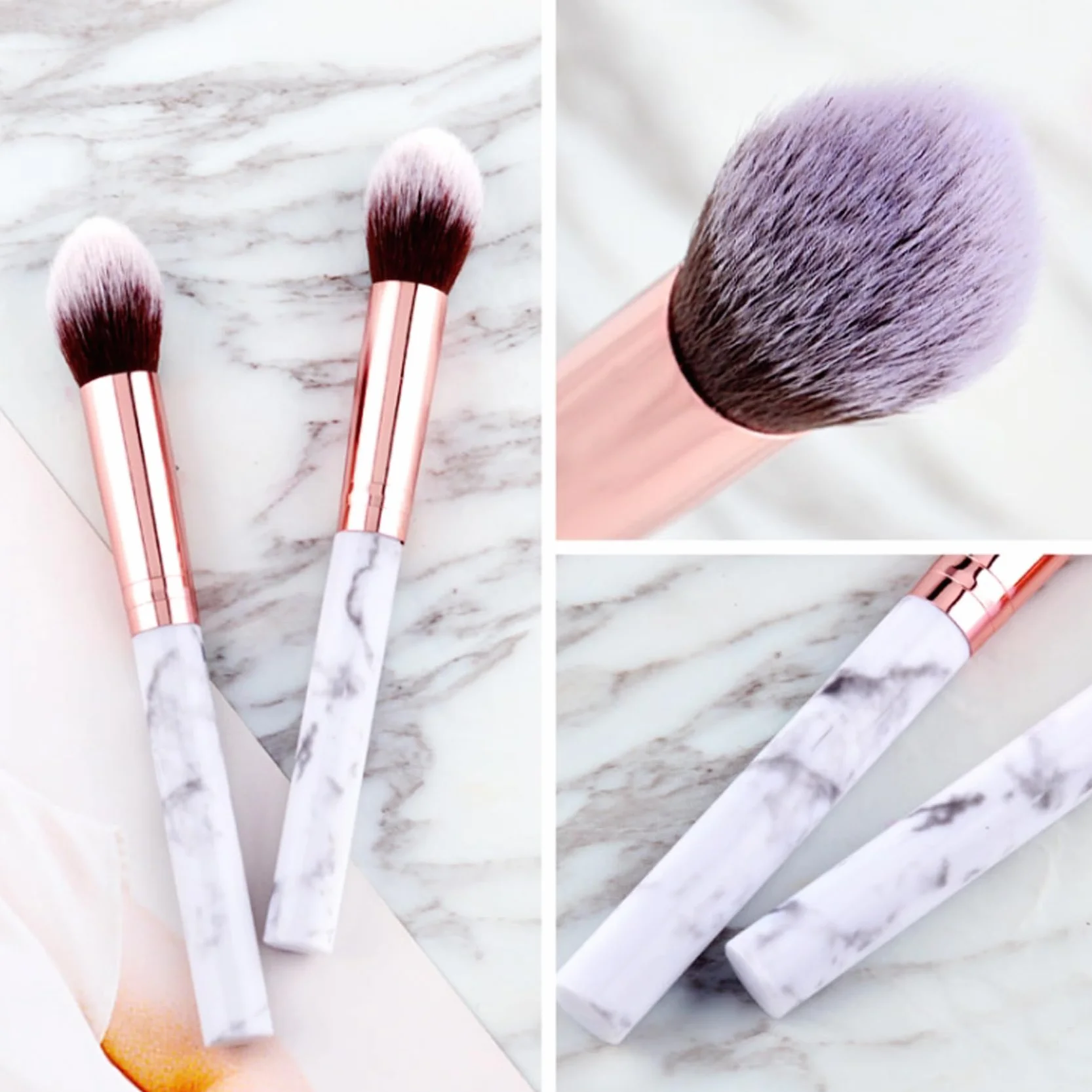 Pinceaux Maquillages 10 PCS Set Professionnels Fond de Teint Poudre Fard à Paupières Contour