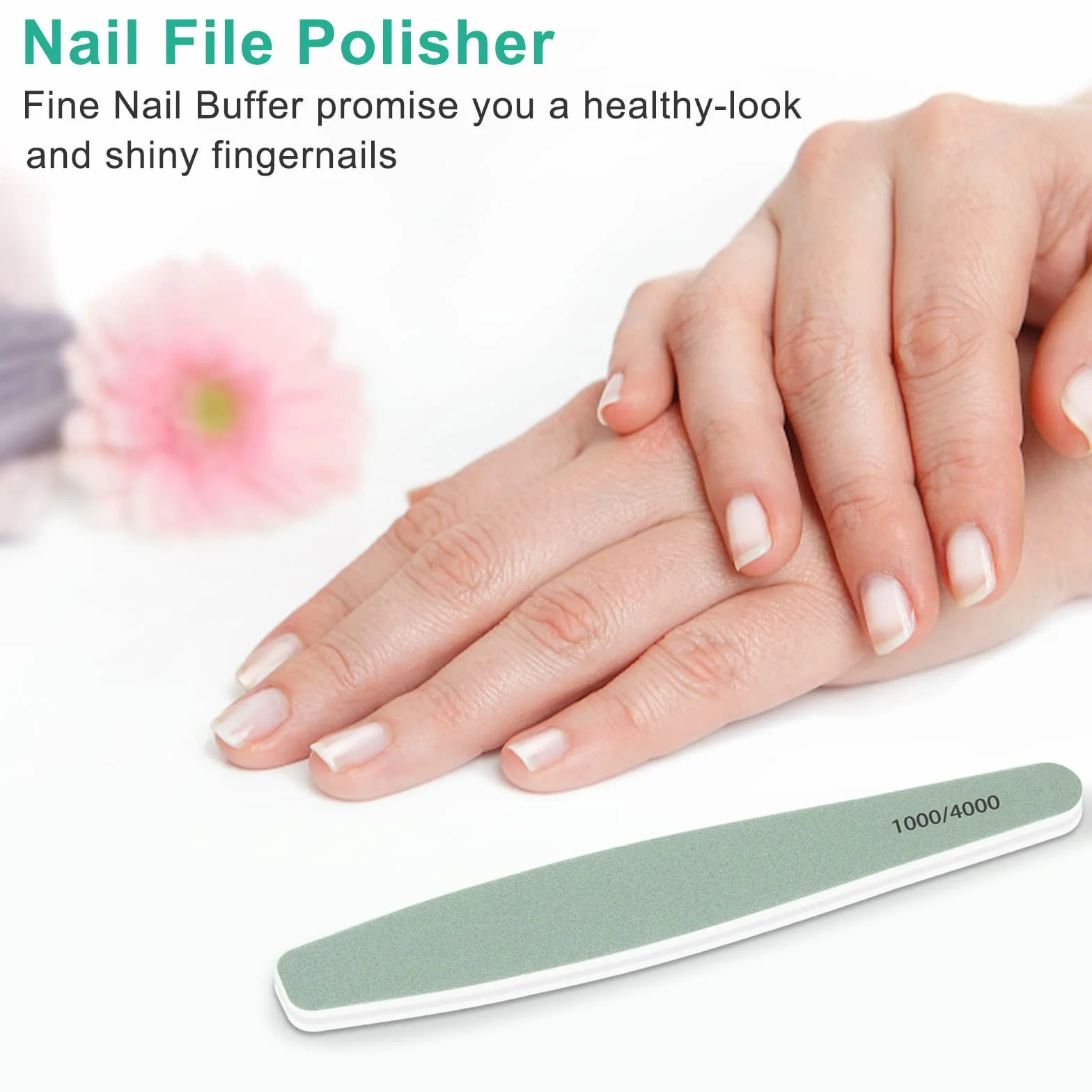 Limes à Ongles Professionnelles 12Pcs, Limes Polissoirs Double Face Grain 1000/4000 Lavable Réutilisable