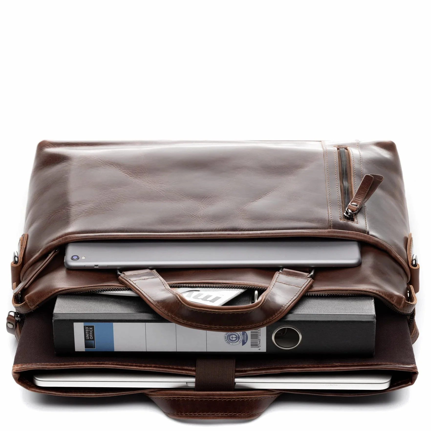 SID & VAIN Sac Ordinateur Portable Cuir véritable 15.4 Pouces London Mallette Professionnelle bandoulière Grand pour Hommes et Femmes Serviette de Travail Etudiante Marron