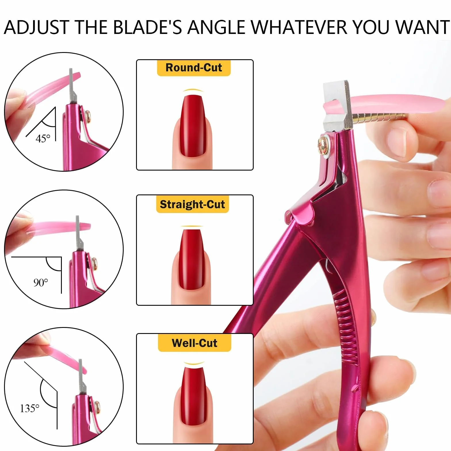 Coupe-ongles en acier inoxydable et acrylique avec aimants, lot de 2, professionnel de haute précision pour nail art