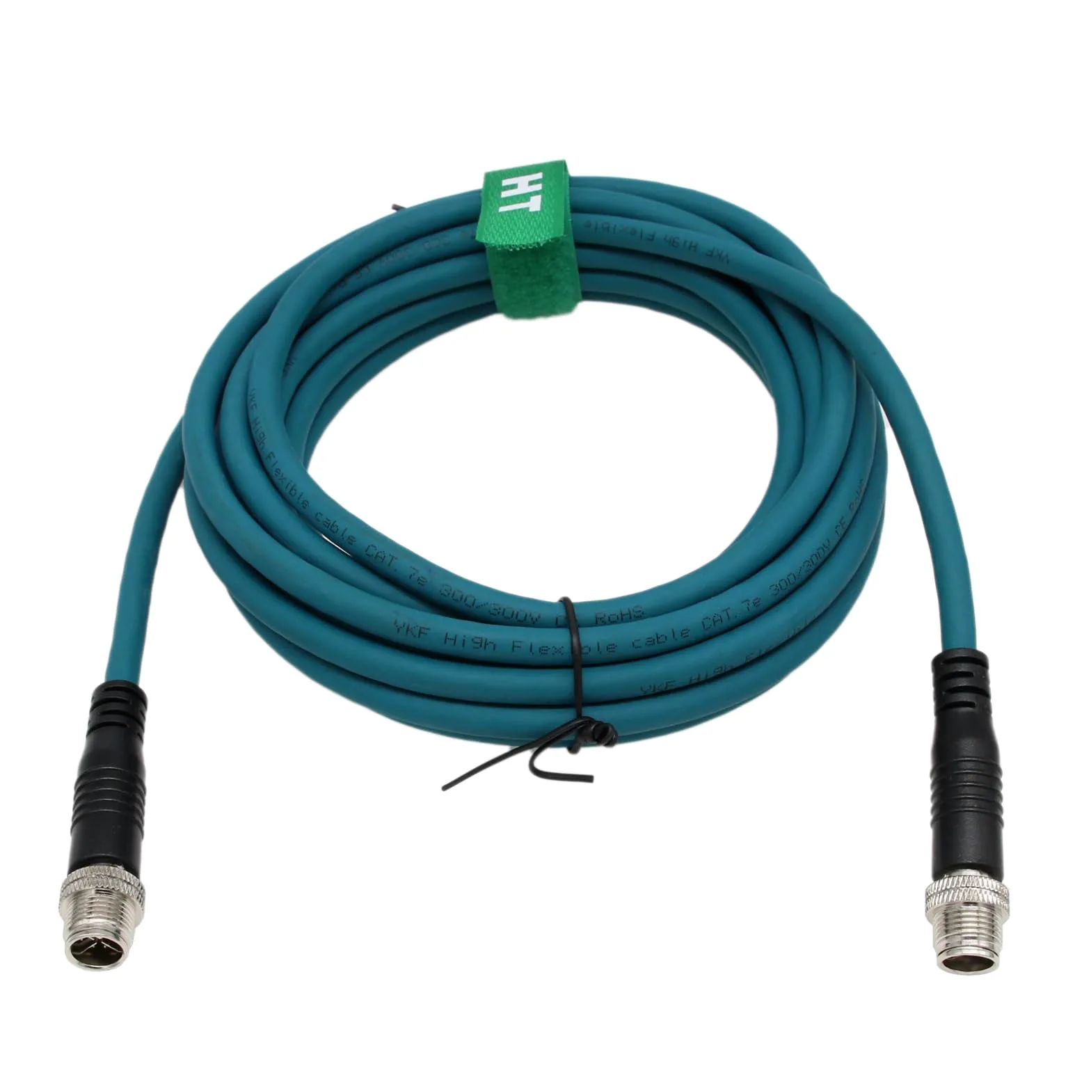 HangTon Câble Gigabit Ethernet Cat7e M12 8 pin X-codé vers 8 broches X-coded pour caméra industrielle Cognex Basler haute vitesse blindé 10M