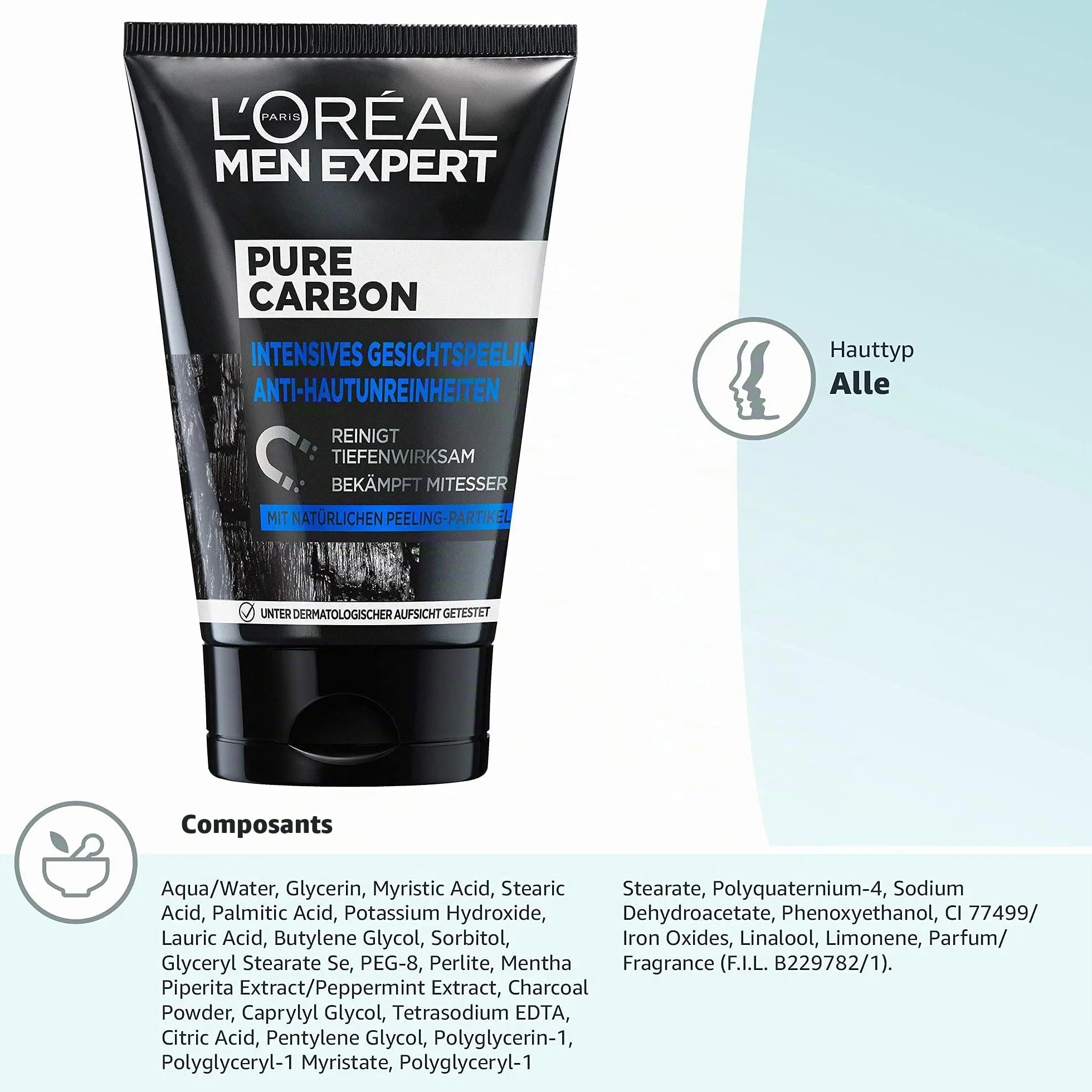 L'Oréal Paris Men Expert Peeling Visage au Carbone Pur Anti-Imperfections 100 ml