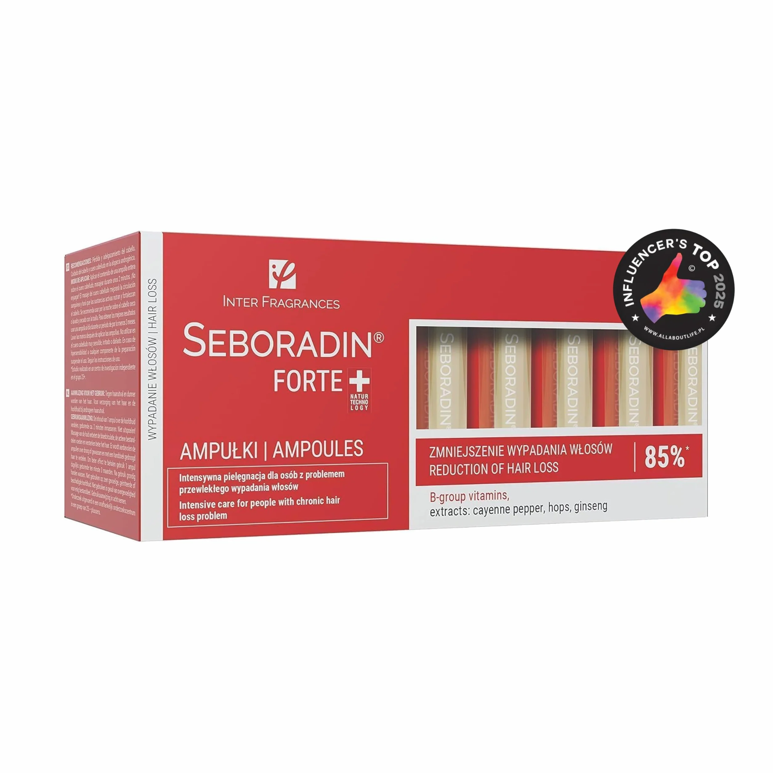 Seboradin Ampoules Forte, Sérum Capillaire Anti-Chute Cheveux, 14 x 5,5 ml
