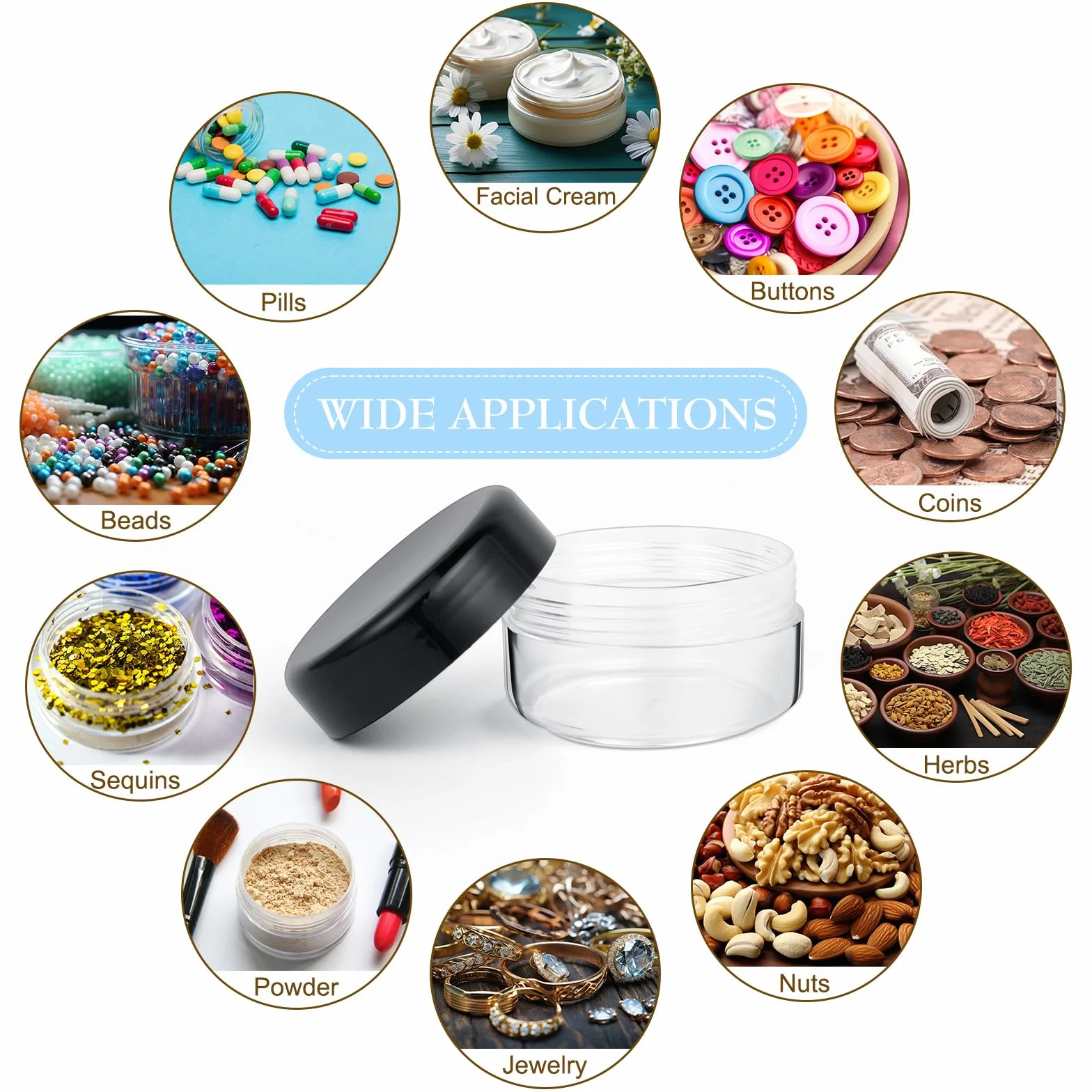 AiQInu 8 Pièces Pots Cosmétiques Vides 30ml avec Spatules et Étiquettes