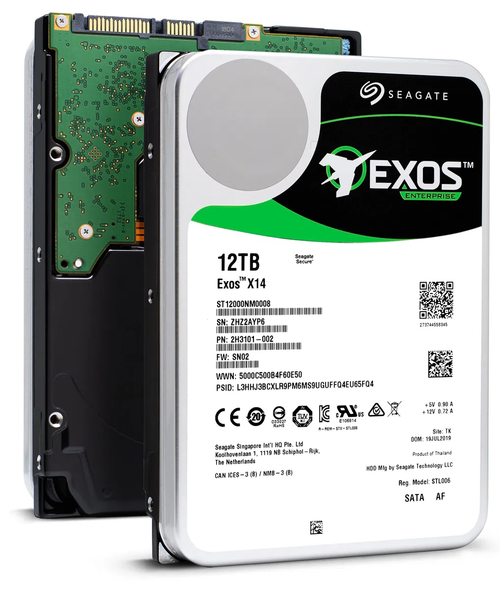 Seagate Exos 12 To, Disque dur interne d’entreprise HDD – 3,5 pouces 6 Gbit/s, 128 Mo de mémoire cache, pour entreprise et centre de données, Ouverture facile (ST12000NM0008)