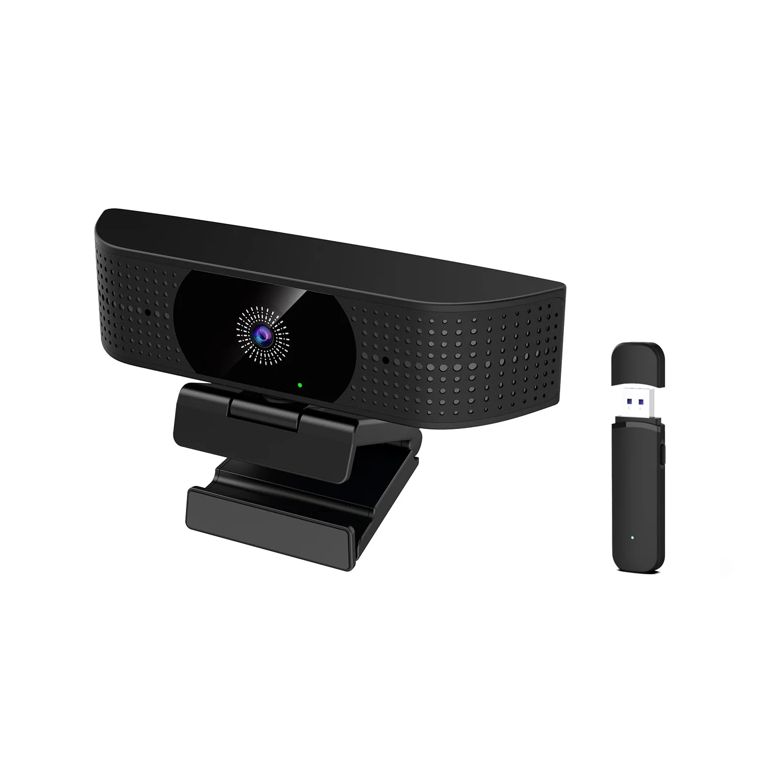 Webcam sans fil 1080p pour PC, webcam avec micro antibruit, alimentation