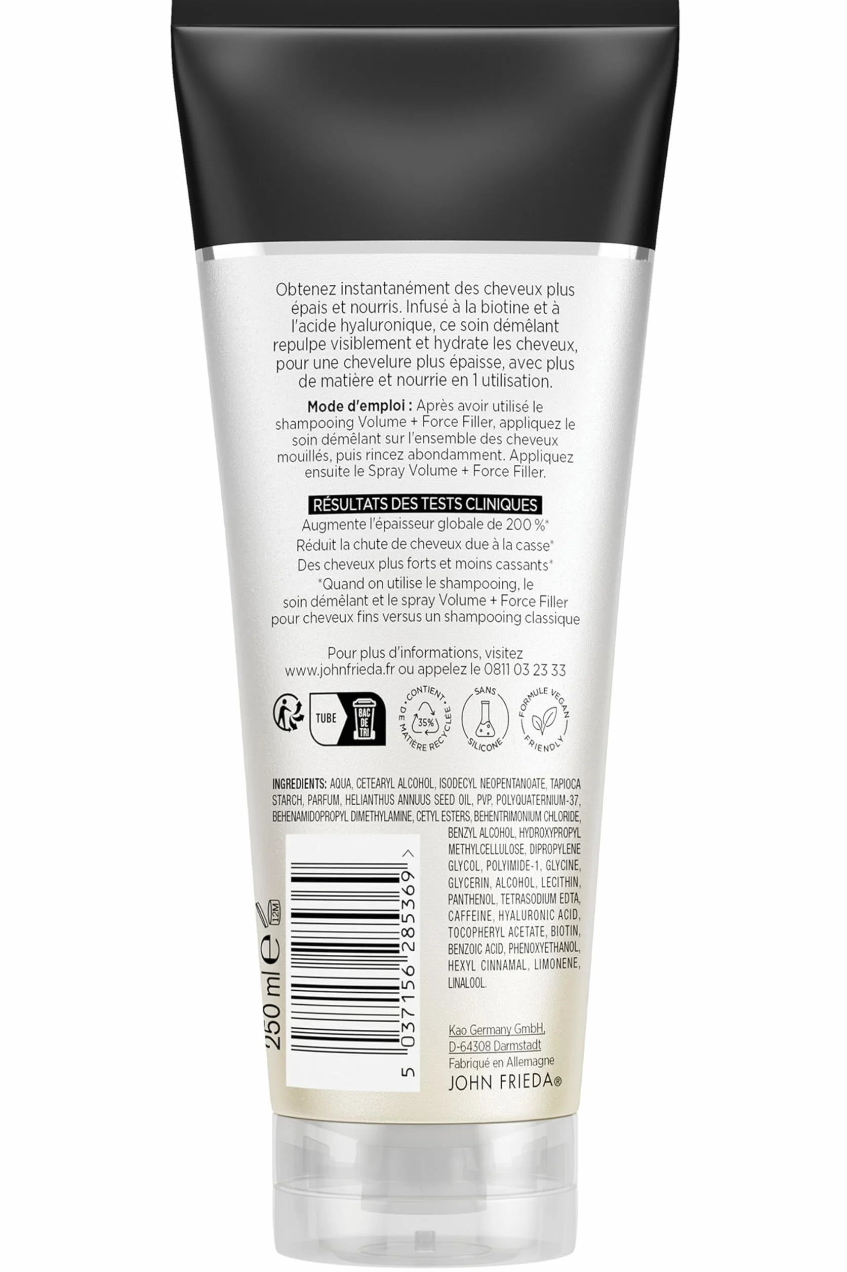 John Frieda Volume Force Filler Soin Démêlant Epaississant 250ml