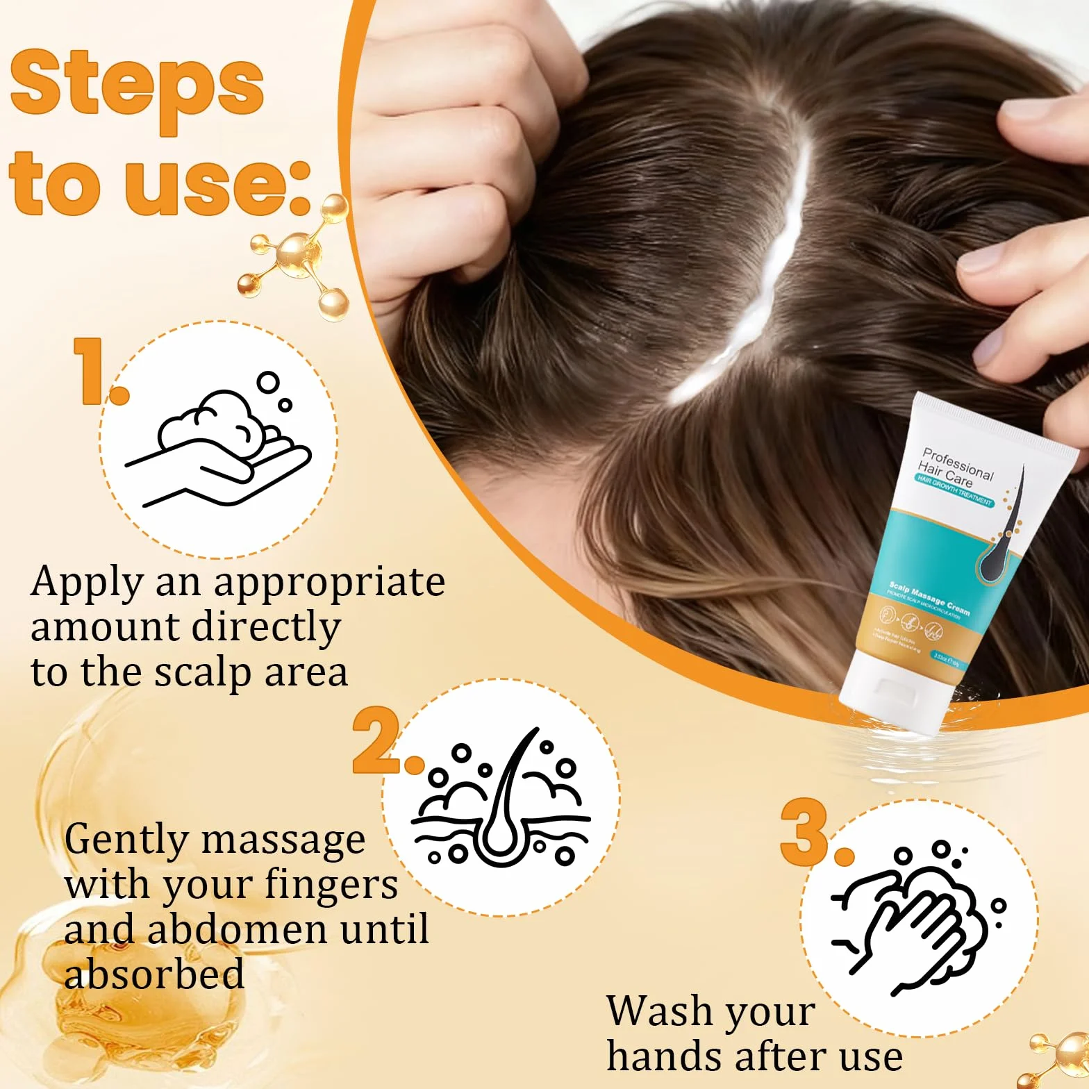 Crème de Réparation pour Alopécie 100g, Soin Cuir Chevelu, Cheveux Épais