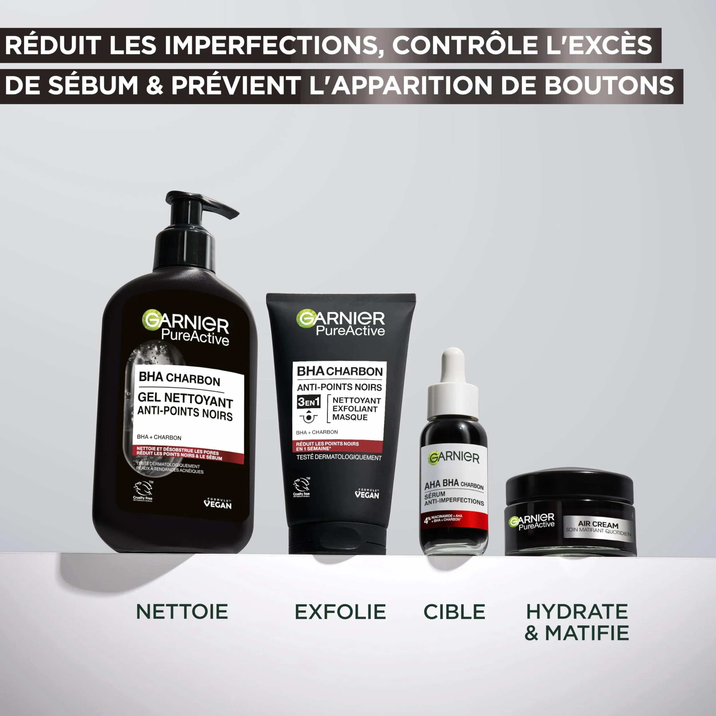 Garnier Pure Active Gel Nettoyant Charbon Anti-Points Noirs 250 ml
