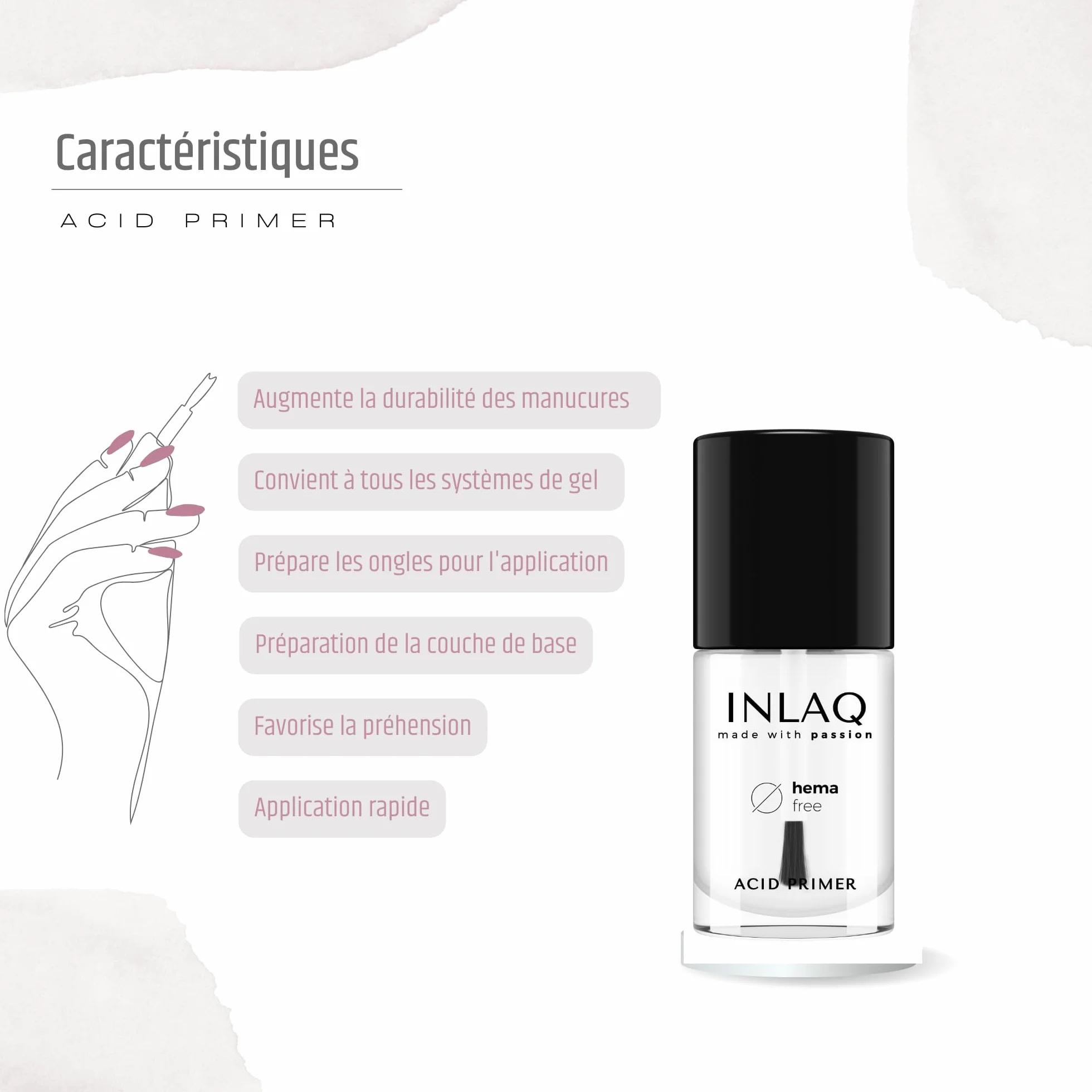 INLAQ Ultra Bond Acid Primer Ongle Gel UV 7ml Sans Hema