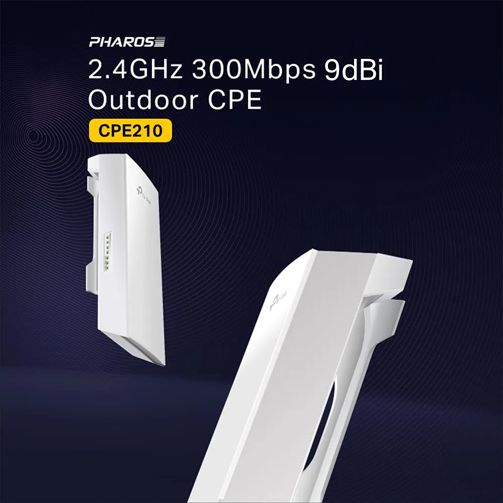 TP-Link CPE210 Point d'Accès Extérieur Wi-FI 2.4GHz 300 Mbps 9DBi, Noir (Lot de 2)