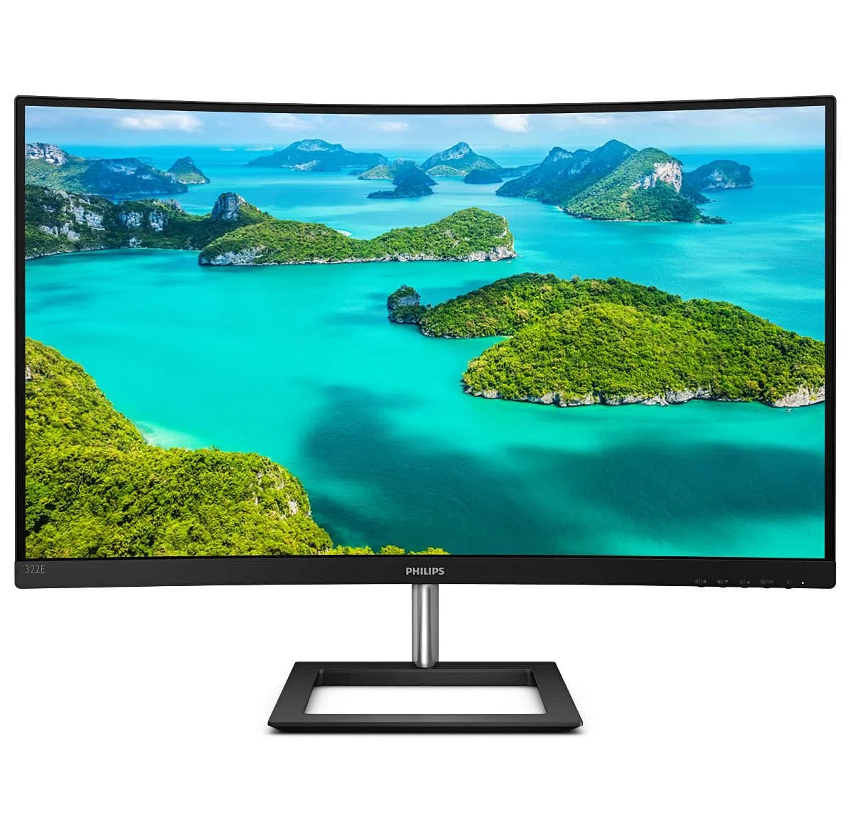 PHILIPS E Line 322E1C/00 écran Plat de PC 80 cm (31.5") Quad HD LCD Incurvé Noir - Écrans Plats de PC (80 cm (31.5"), 1920 x 1080 Pixels, Quad HD, LCD, 4 ms, Noir)