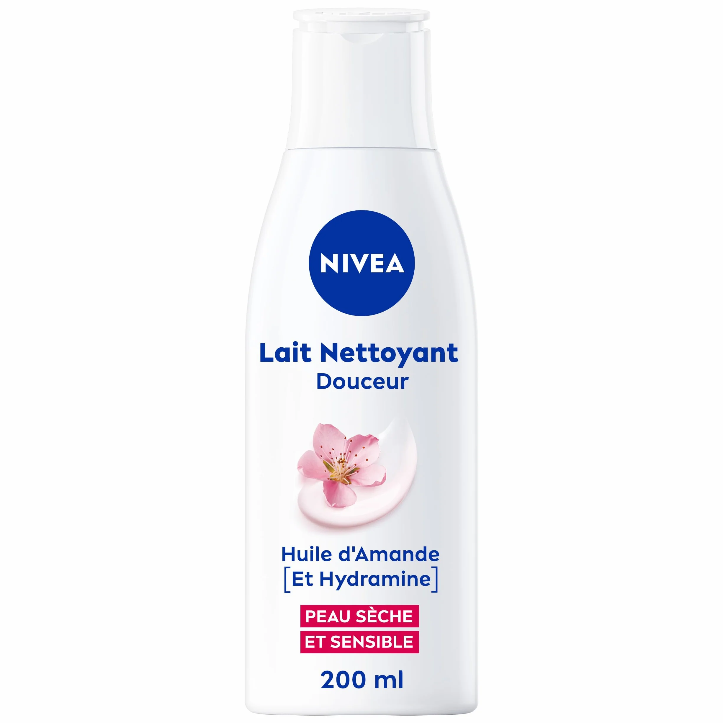 NIVEA Lait Démaquillant Visage Douceur Waterproof 200 ml Peaux Sèches & Sensibles