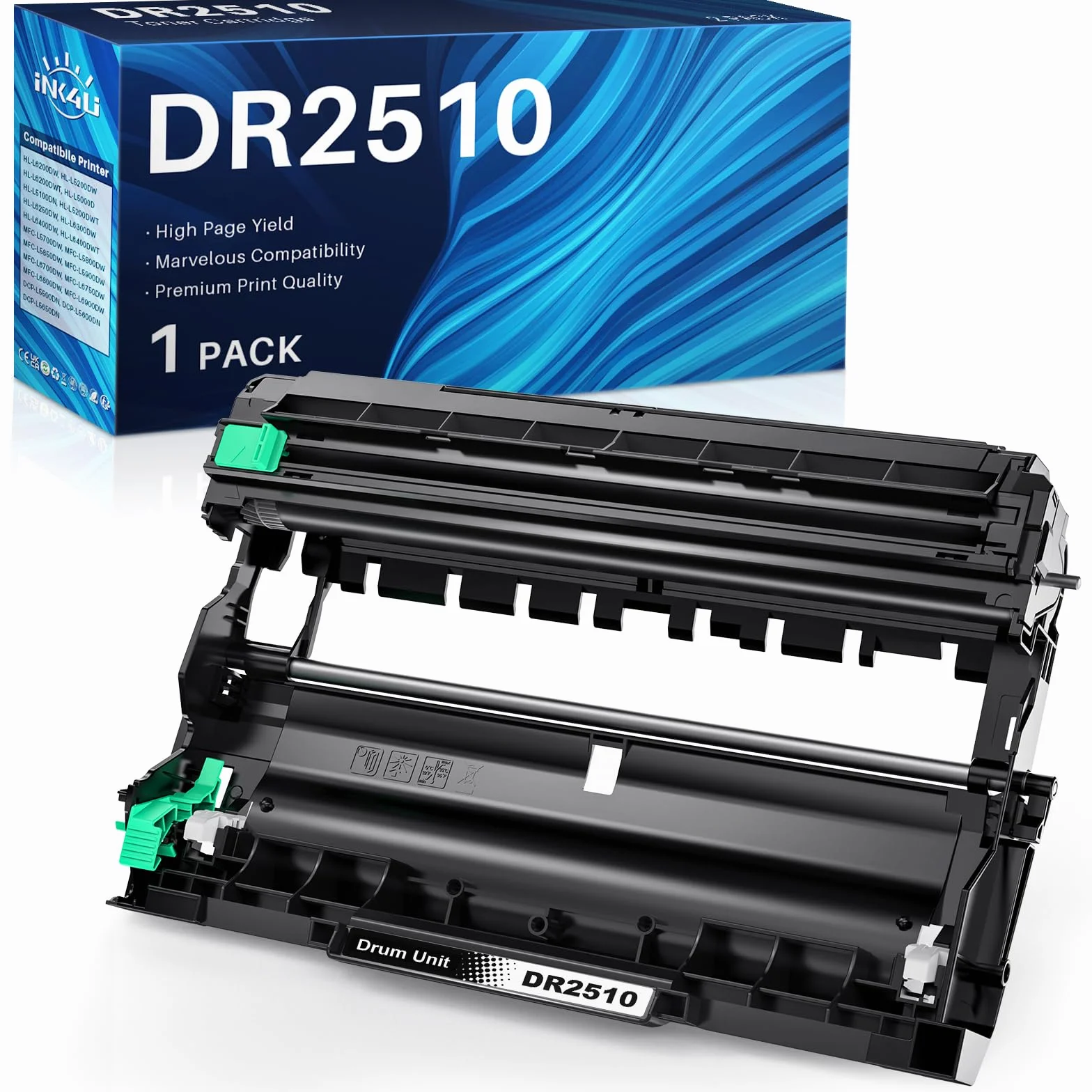 INK4U DR2510 Tambour compatible Brother HL-L2400DWE HL-L2400DW HL-L2445DW MFC-L2835DW DCP-L2660DW MFC-L2827DW MFC-L2860DWE