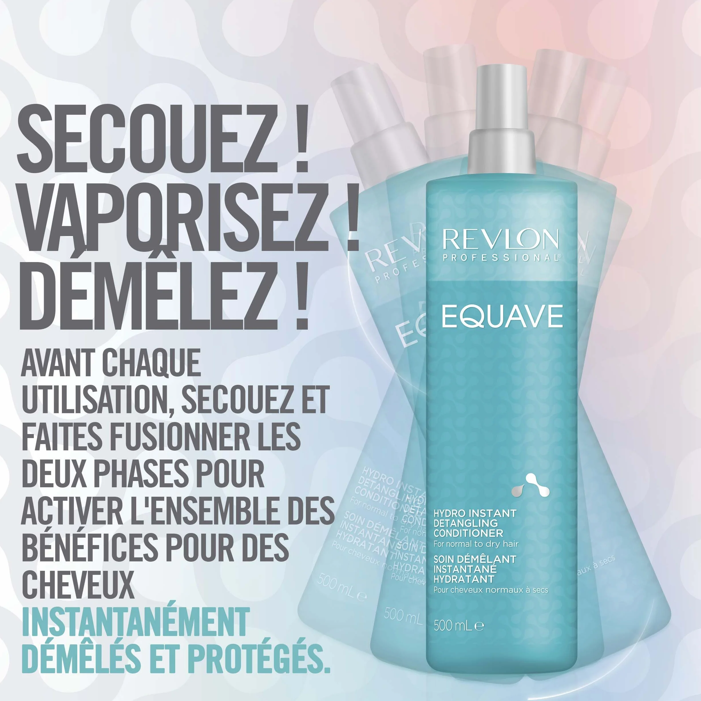 REVLON PROFESSIONAL Equave Soin Démêlant Instantané sans Rinçage Spray Hydronutritif pour Cheveux Normaux à Secs