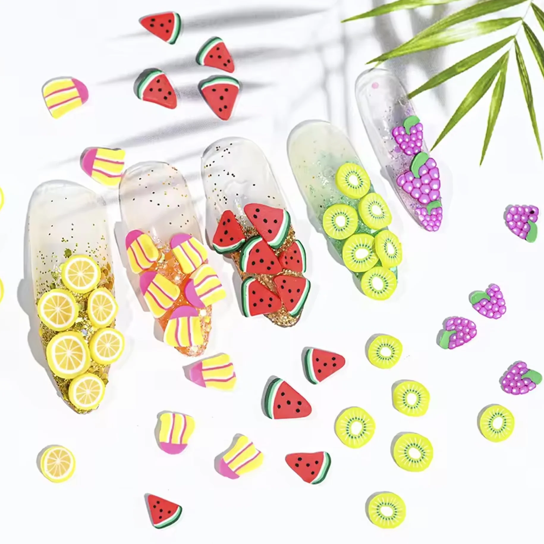 Autocollants à ongles 3D fruits bricolage Charme