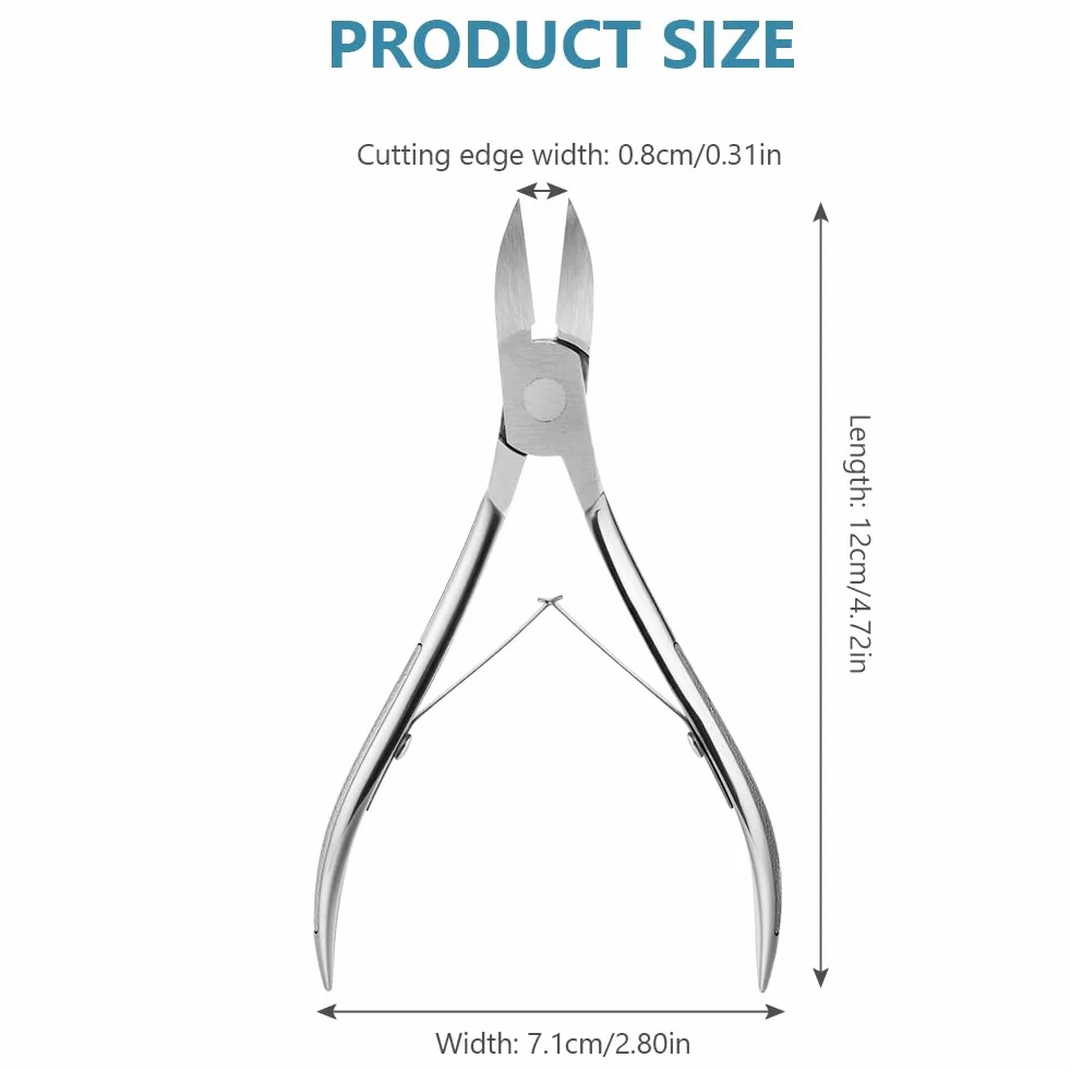 Pince Coupe Ongles Incarné Acier Inoxydable Professionnelle avec Capuchon Plastique Ciseaux Cuticules Ongles Épais