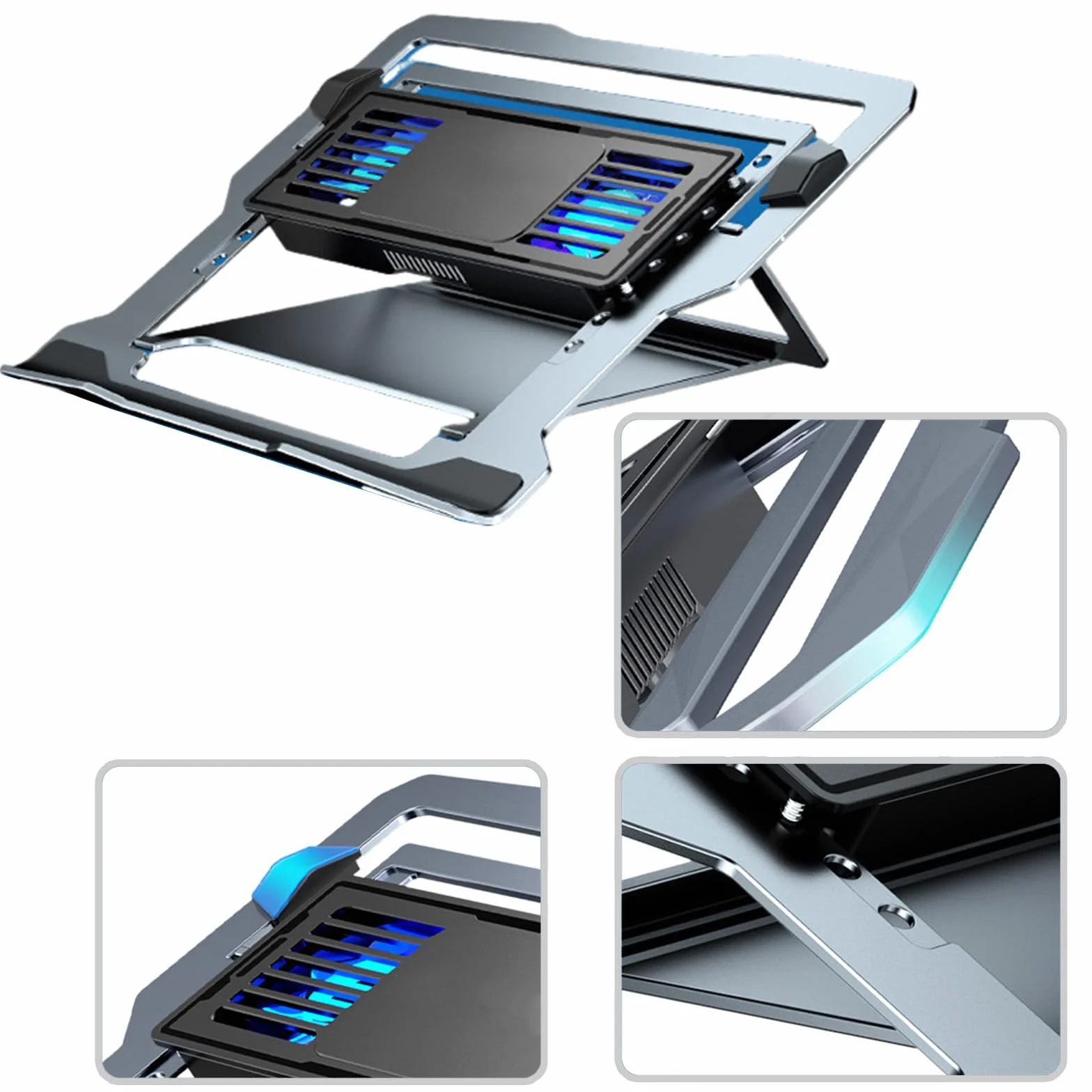 Support ordinateur portable réglable en hauteur aluminium ergonomique réduction bruit