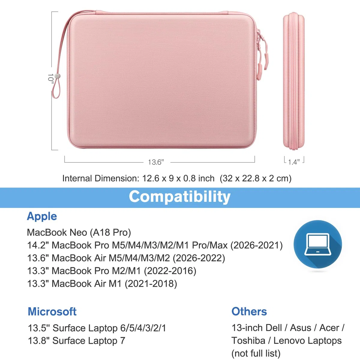 FINPAC Housse rigide pour ordinateur portable MacBook Neo 13" MacBook Air 13"