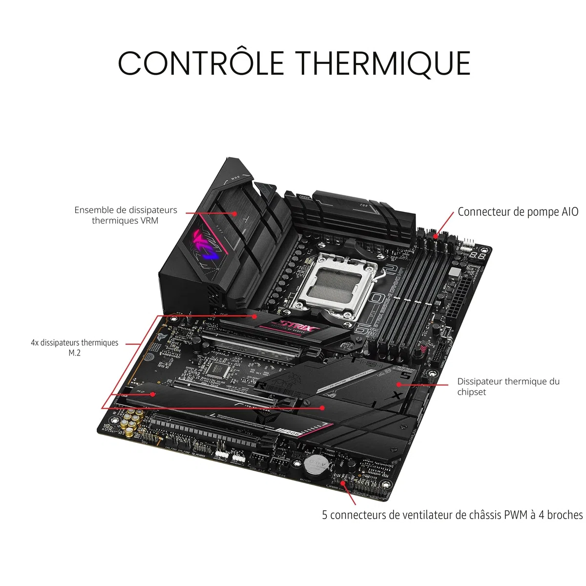 ASUS ROG STRIX B650E-E GAMING WIFI – Carte mère gaming AMD Ryzen AM5 ATX (16+2 phases d'alimentation, DDR5, 4 x M.2, PCIe 5.0, WiFi 6E, 2.5G LAN, USB 3.2 Gen 2x2 Type-C rear I/O port, Aura Sync RGB)