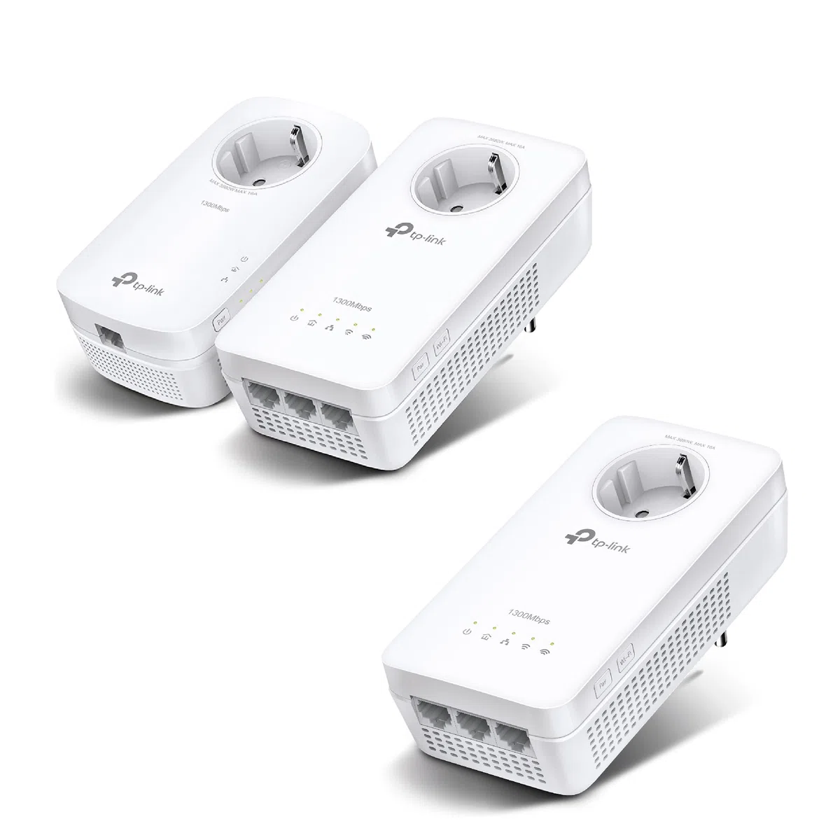 TP-Link TL-WPA8631P Powerline (Max. 600 Mbit/s Powerline, Max. 300 Mbit/s Wi-FI 2,4 GHz, Plug and Play, 1 pièce) Blanc & TL-WPA8631P CPL WiFi AV1300 Port Gigabit avec Prise gigogne