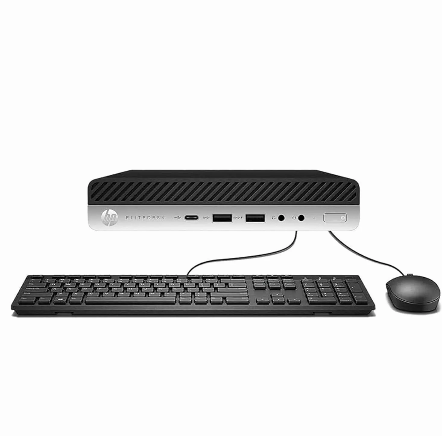 HP EliteDesk 705 G4 Mini PC de bureau AMD Ryzen 5 Pro 2400G, RAM 8 Go, SSD 256 Go, WiFi, Bluetooth, clavier QWERTY américain, Windows 11 Pro (reconditionné)