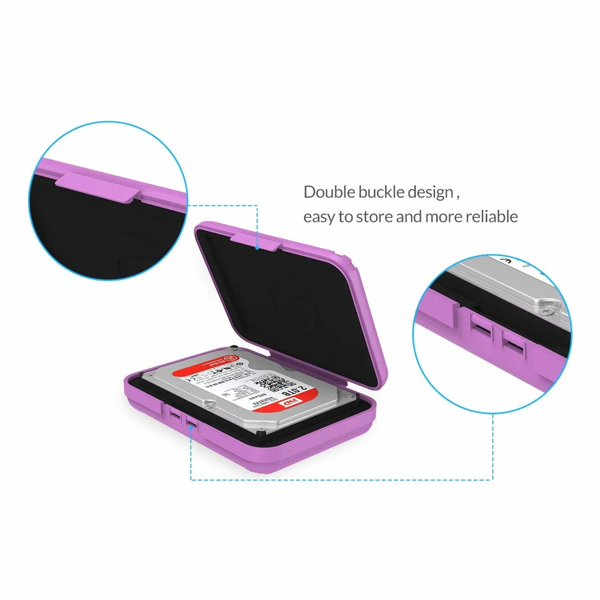 ORICO Boîtier de Protection 3.5 Pouces Lot de 5 Étui Rangement Disque Dur HDD SSD Remplissage Anti-Vibration Antistatique