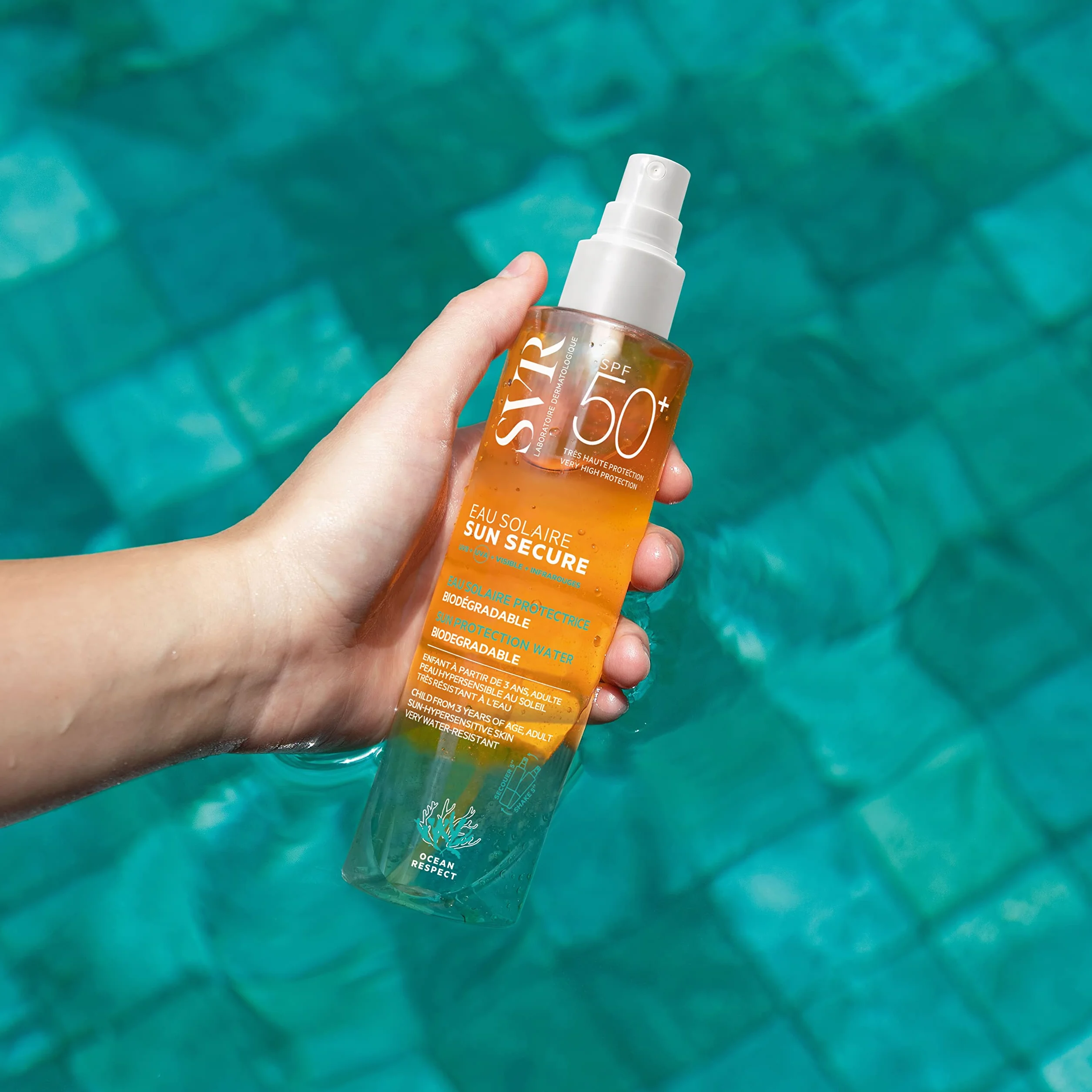 SVR Sun Secure Eau Solaire SPF50+ 200 ml Très haute protection UVA UVB Niacinamide Vitamine E